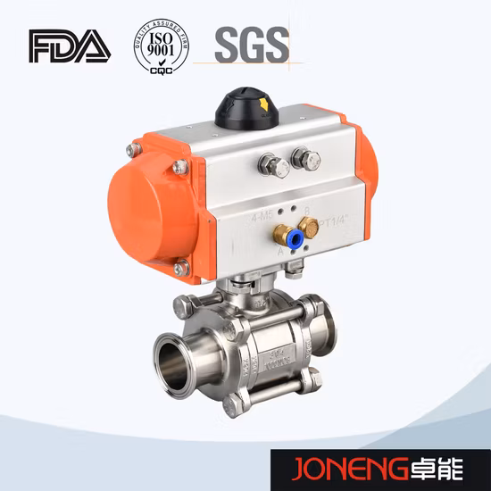 Válvula de esfera encapsulada sanitária de alta pressão higiênica de aço inoxidável de 3 peças (JN